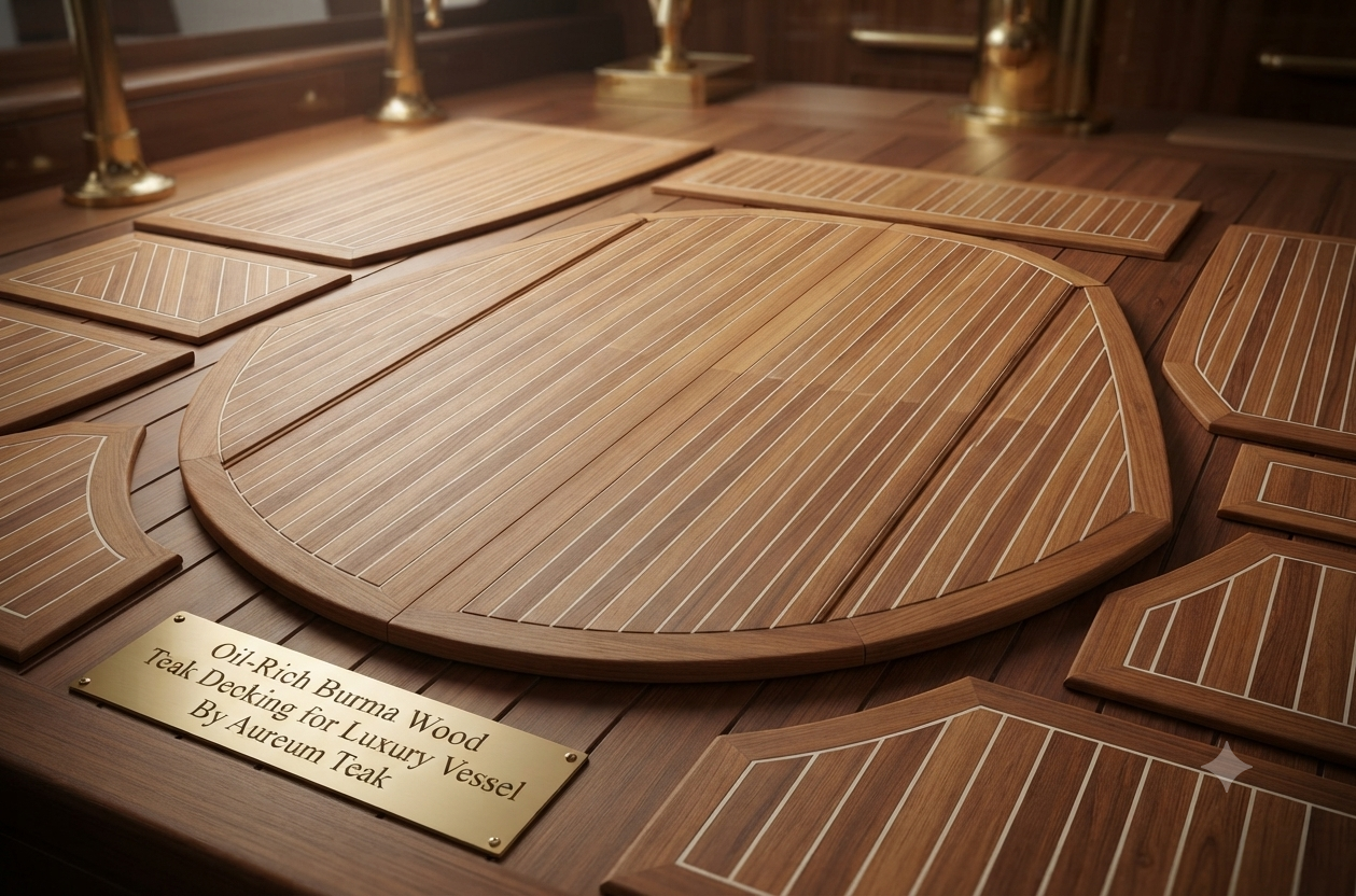 Oil-Rich Burma Wood Teak Decking for Luxury Vessel